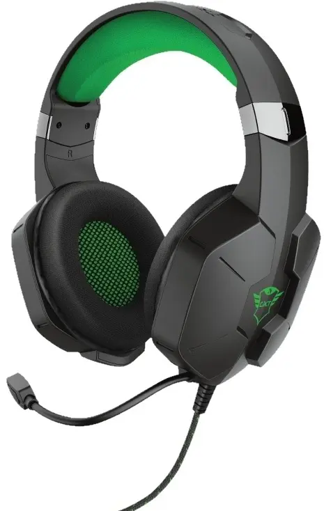 Căşti Trust GXT 323X Carus, negru/verde pe tehnoparc.md Căşti Trust GXT 323X Carus, negru/verde