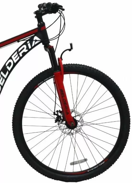 Bicicletă Belderia Camp Double Suspension R29 GD-SKD, negru/roșu