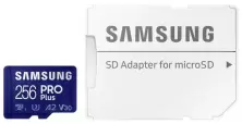 Карта памяти Samsung MicroSD PRO Plus Class 10 UHS-I U3 + SD adapter, 256GB