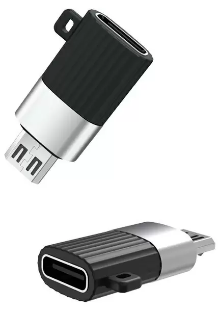 Переходник USB A to Type-C XO NB149F, серебристый/черный