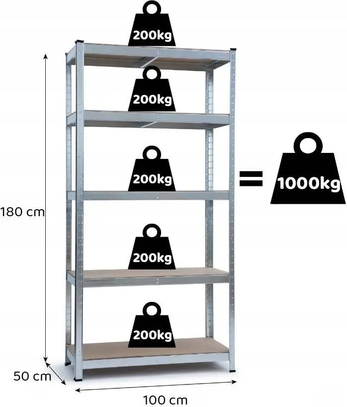 Etajeră FunFit Metal Storage 180x100x50cm
