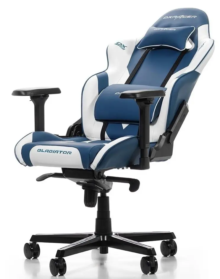 Геймерское кресло DXRacer Gladiator, синий/белый