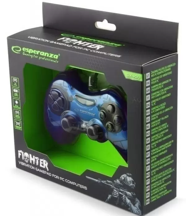 Gamepad Esperanza Fighter, albastru