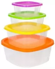 Set container pentru mâncare Good&Good Comp 4102, transparent/color