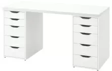 Masă de birou IKEA Lagkapten/Alex 140x60cm, alb
