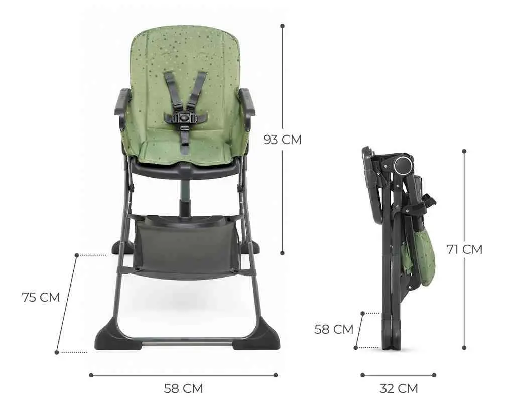 Scaun de masă KinderKraft Foldee, verde