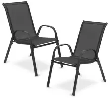 Set de scaune de grădină Tadar Steel 2 un., gri