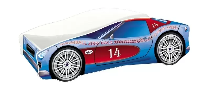 Pat pentru copii MyKids Race Car 02 160x80cm, albastru