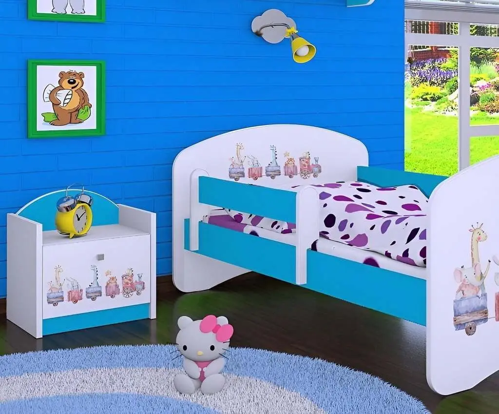 Noptieră Happy Babies Happy SZN02 Pastel Animals, alb/albastru pe tehnoparc.md Noptieră Happy Babies Happy SZN02 Pastel Animals, alb/albastru