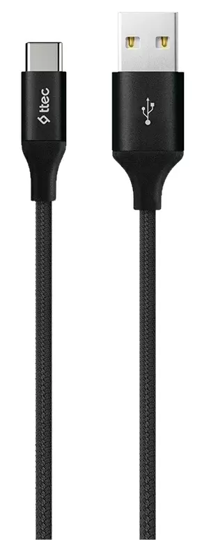 Cablu USB ttec USB to Type-C 2m XL Alumi, negru