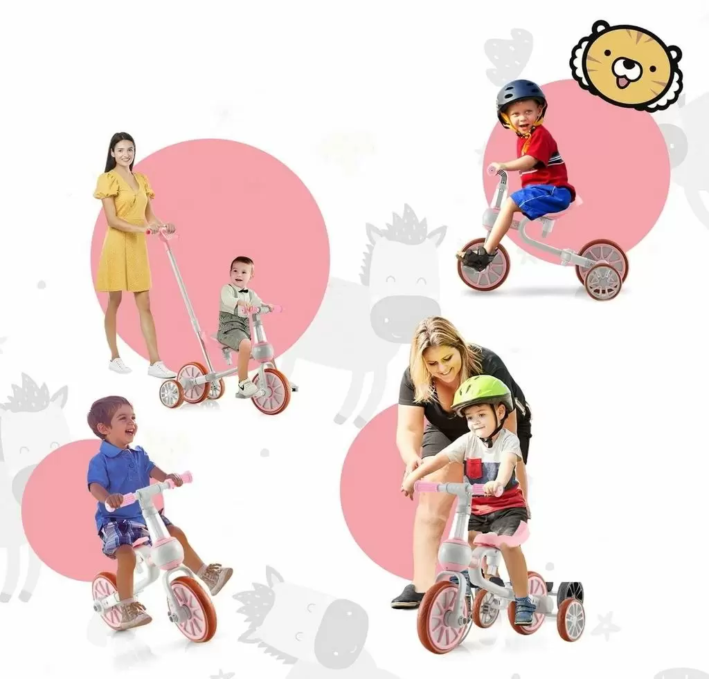 Bicicletă pentru copii Costway TS10070PI, roz