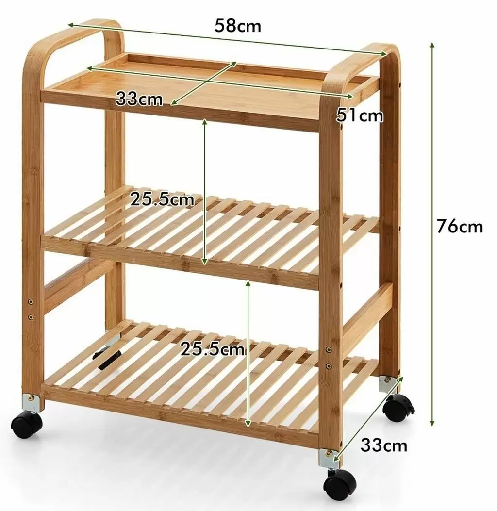 Masă de servit Costway KC53797NA, natural