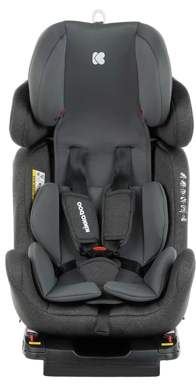 Детское автокресло Kikka Boo 4 Safe + Isofix, черный/серый