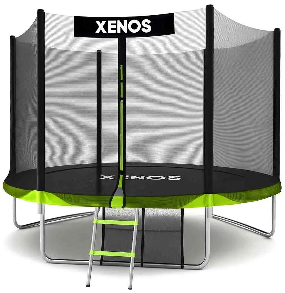Батут Xenos XT-8FT 244cm, черный/зеленый