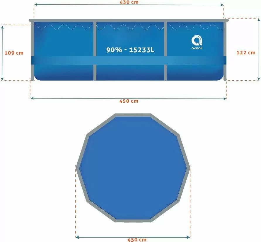 Piscină Avenli 691 450x122cm, albastru