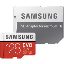 Card de memorie flash Samsung EVO Plus 100 Mb/s microSDXC UHS-I U3 + SD adapter, 128GB