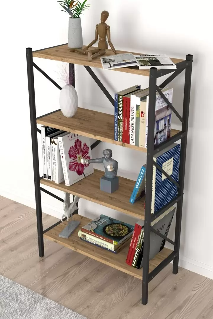 Etajeră Fabulous 4 Shelves Metal, pin/negru