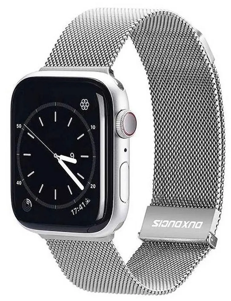 Curea Dux Ducis Strap Milanese Version Apple Watch 42mm/44mm/45mm, argintiu