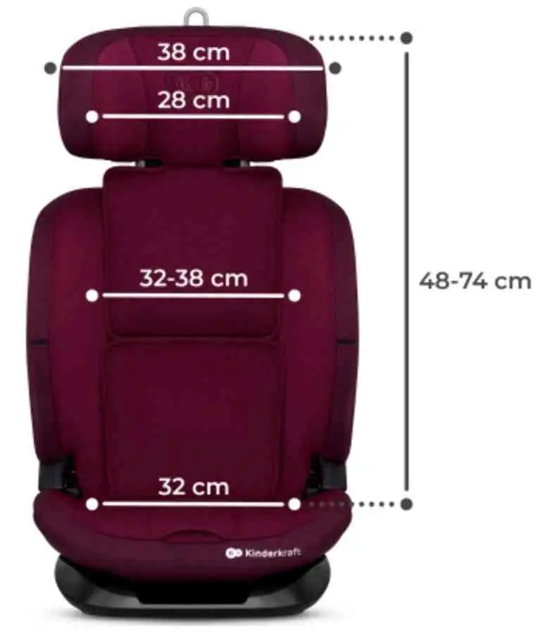 Детское автокресло KinderKraft Oneto 3 i-Size, бордовый