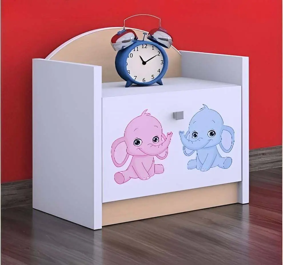 Noptieră Happy Babies Happy SZN02 Elephants, alb/pară deschisă pe tehnoparc.md Noptieră Happy Babies Happy SZN02 Elephants, alb/pară deschisă
