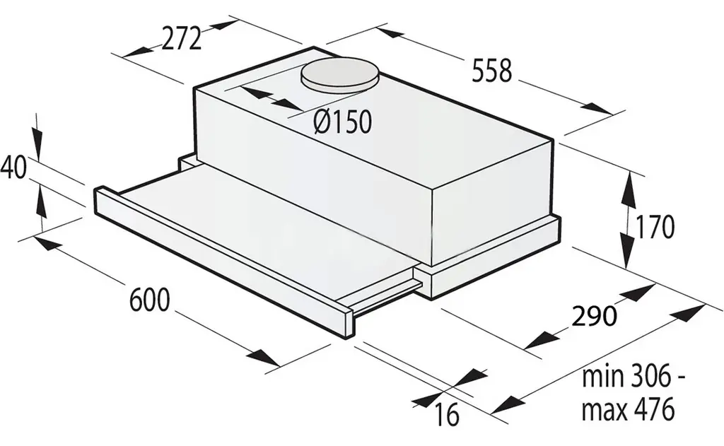 Вытяжка Hisense MH6TL4TB, черный