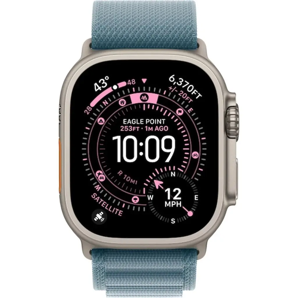 Умные часы Apple Ultra 3 Natural Titanium Case with Light Blue Alpine Loop - Medium, MEWM4