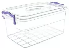 Контейнер для хранения Saklama Family Box 40л, прозрачный/фиолетовый