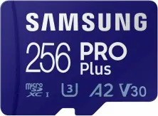 Карта памяти Samsung Micro SD PRO Plus Class 10 UHS-I U3 + SD adapter, 256GB на tehnoparc.md Карта памяти Samsung Micro SD PRO Plus Class 10 UHS-I U3 + SD adapter, 256GB