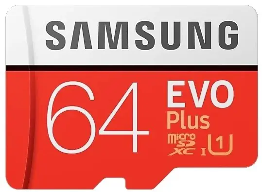 Card de memorie flash Samsung EVO Plus microSDXC UHS-I + SD adapter, 64GB