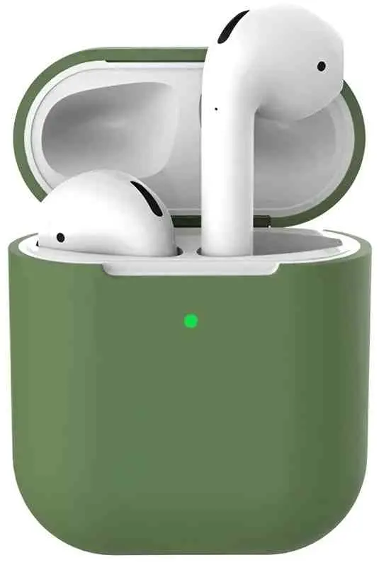 Чехол для наушников Helment Case Silicone Airpods 2 (AIRPOD2DG), зеленый на tehnoparc.md Чехол для наушников Helment Case Silicone Airpods 2 (AIRPOD2DG), зеленый