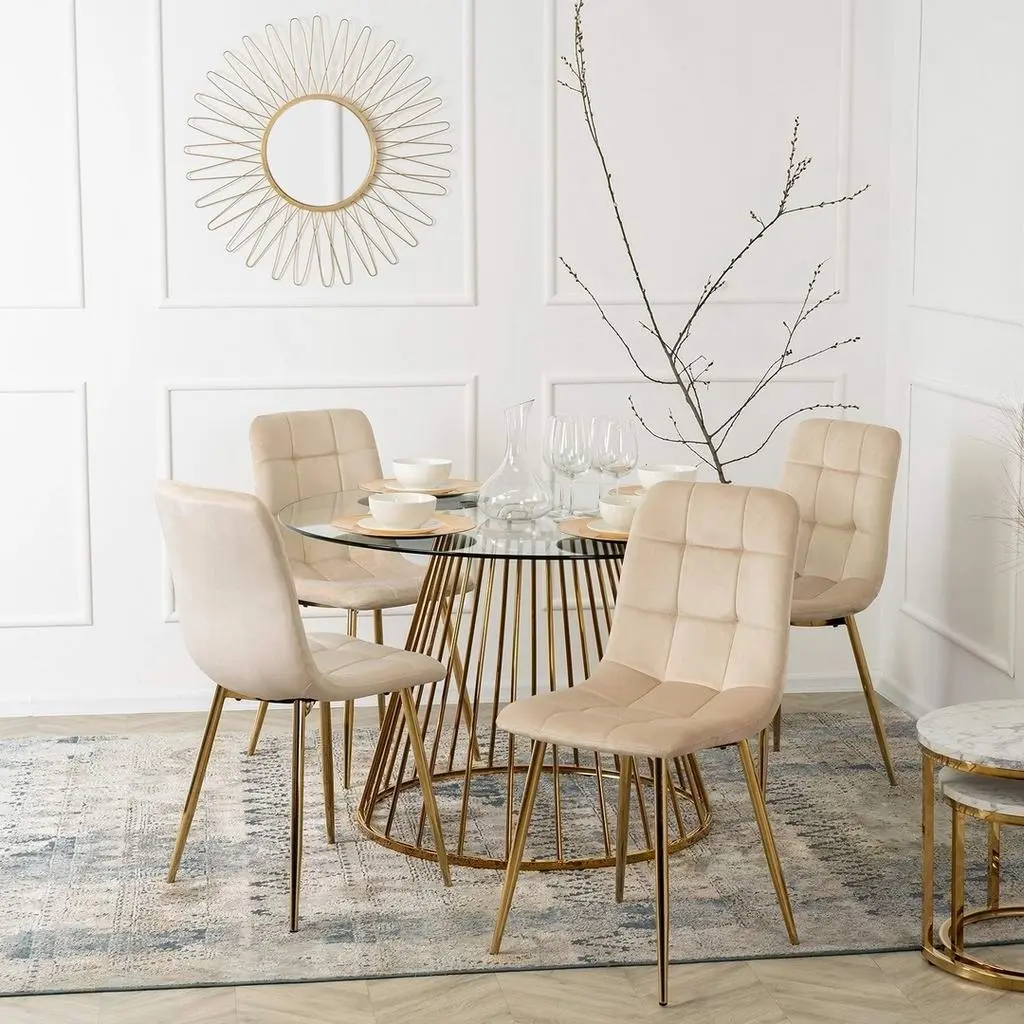 Scaun Mebel Elite York, cremă/auriu