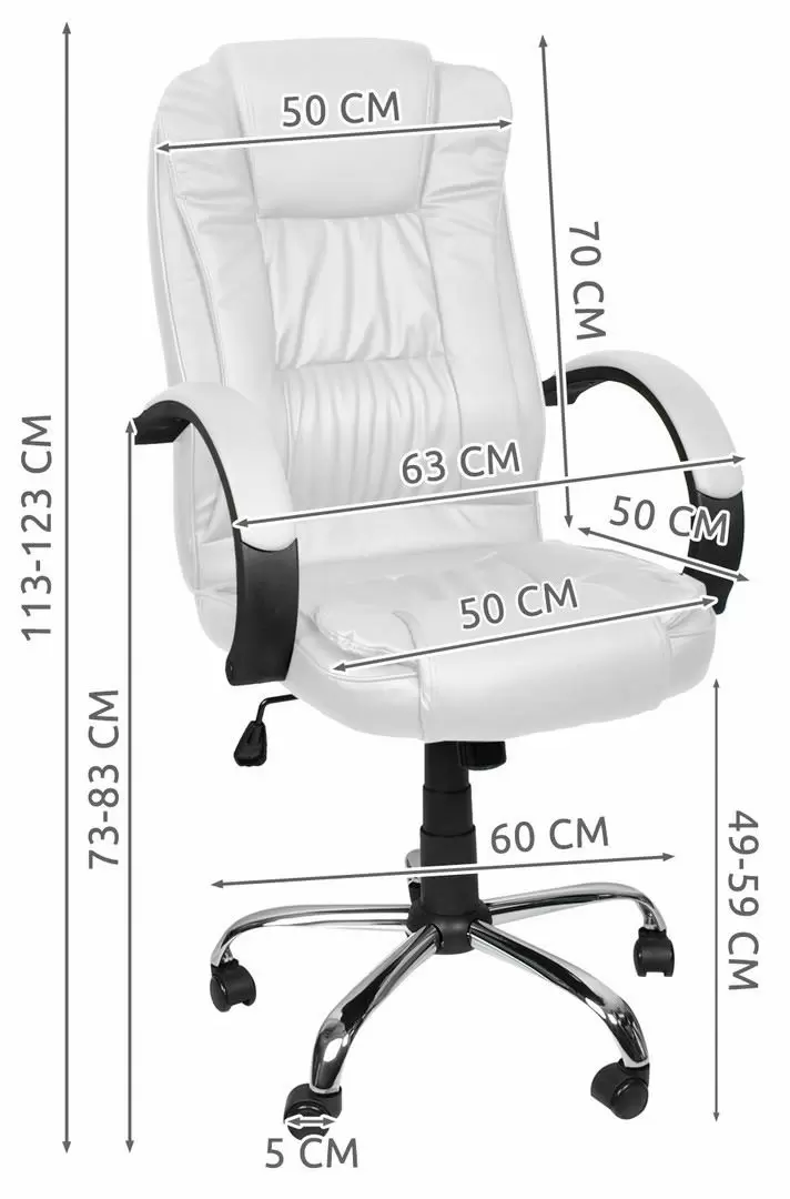 Scaun de birou Malatec 23240, alb