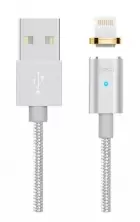 Cablu USB Hoco U16 Magnetic Adsorption Lightning, argintiu