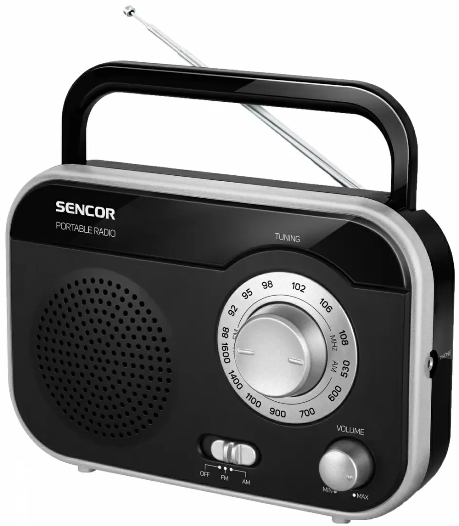 Радиоприемник Sencor SRD 210 BS, черный/серебристый