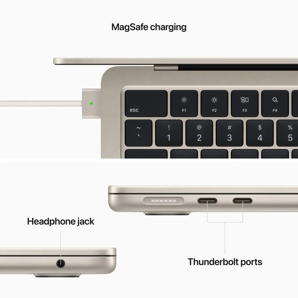 Laptop Apple MacBook Air Z15Y003DX (13.6"/M2/16GB/256GB), auriu