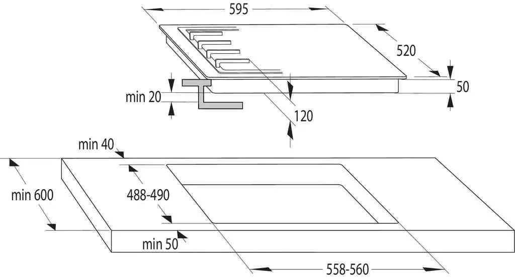 Plită incorporabilă mixtă Gorenje GCI691BSC, negru