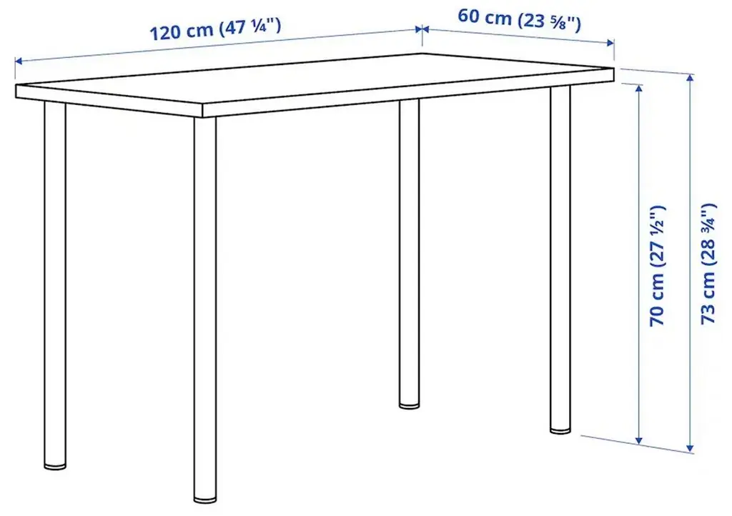 Masă de birou IKEA Lagkapten/Adils 120x60cm, alb