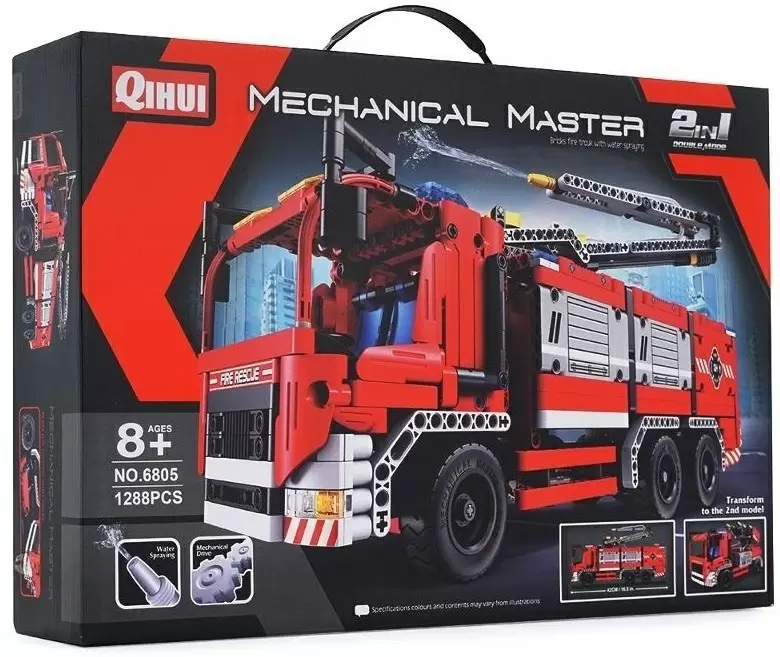 Set de construcție XTech Fire Truck With Water Spraying, 1288 pcs