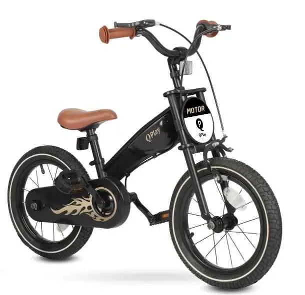 Детский велосипед Qplay Motor 3in1 14, черный
