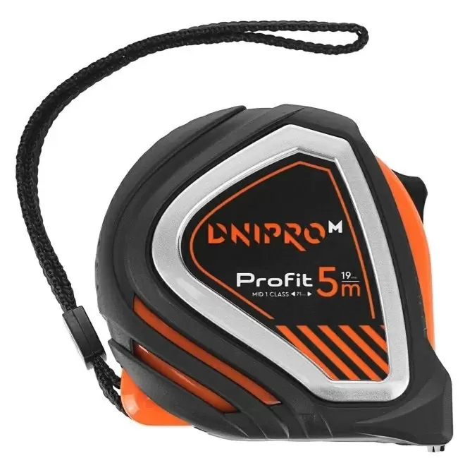 Рулетка Dnipro-M Profit 5мx19мм, черный/оранжевый
