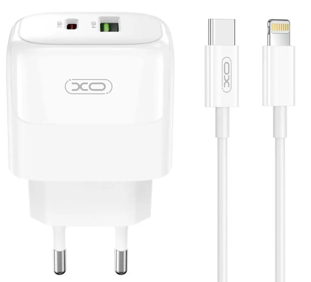 Încărcător XO 20W L137 + Lightning Cable, alb pe tehnoparc.md Încărcător XO 20W L137 + Lightning Cable, alb