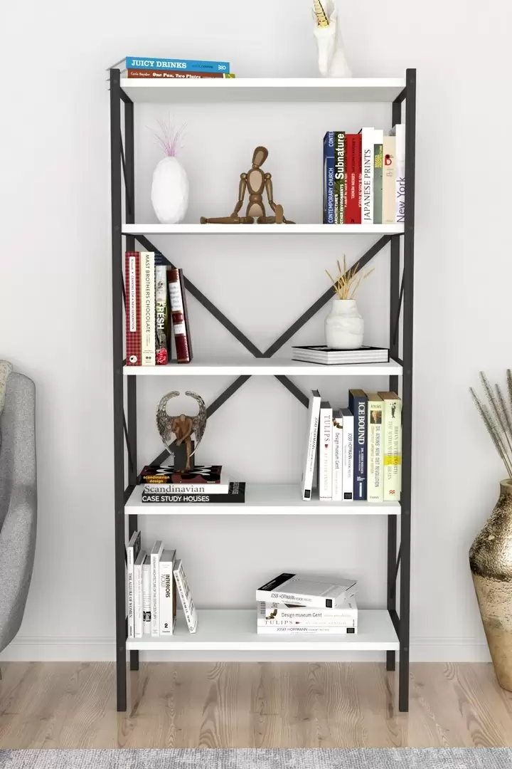 Стеллаж Fabulous Shelves Metal 5 секции, белый/черный