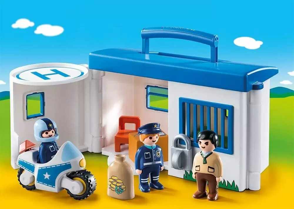 Set jucării Playmobil Take Along Police Station 1.2.3