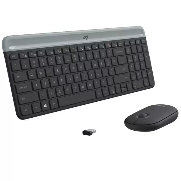 Set Logitech MK470 Slim Wireless Keyboard and Mouse Combo, negru