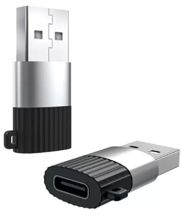 Переходник Type-C to USB A 2.0 XO NB149E, серебристый/черный