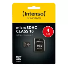 Карта памяти Intenso MicroSD Class 10 + SD Adapter, 4GB