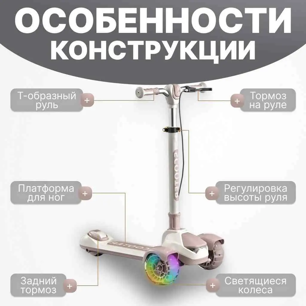 Самокат 4Play AT65, розовый