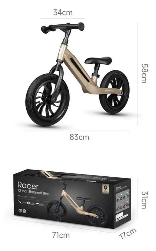 Bicicletă fără pedale Qplay Racer, auriu