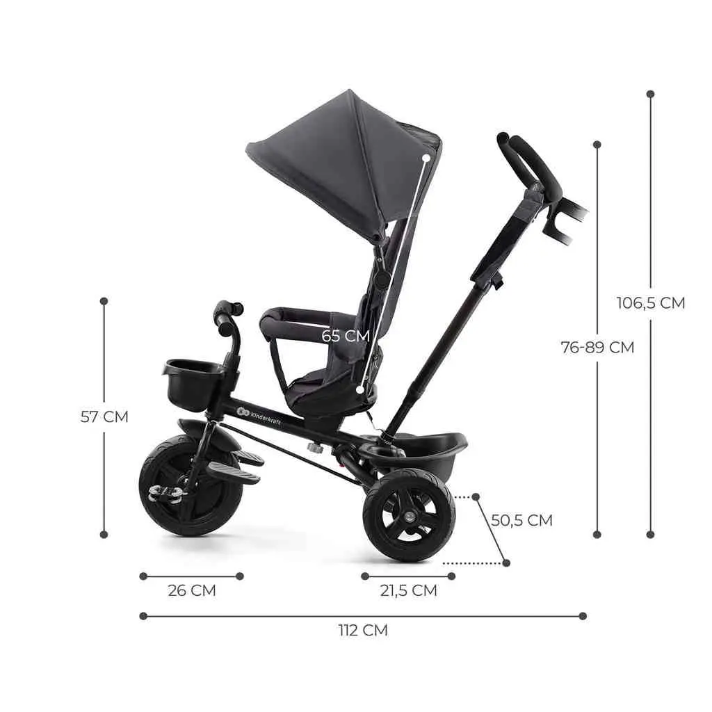 Bicicletă pentru copii KinderKraft Aveo, gri