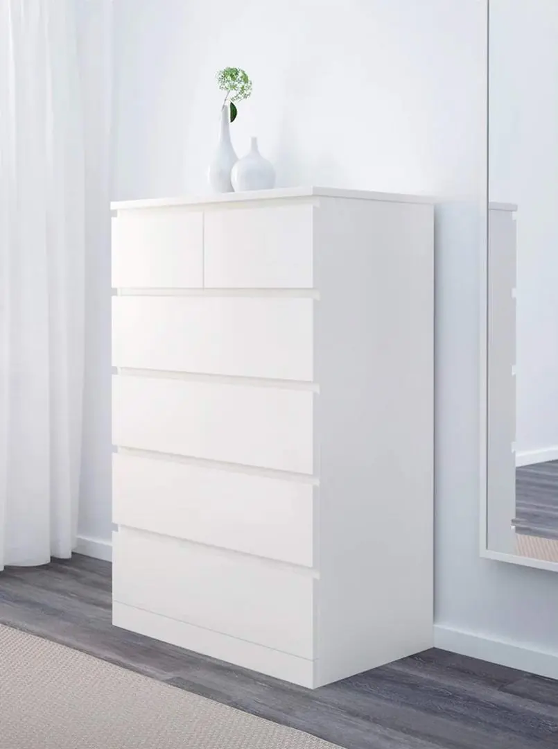 Comodă IKEA Malm 6 sertare 80x123cm, alb